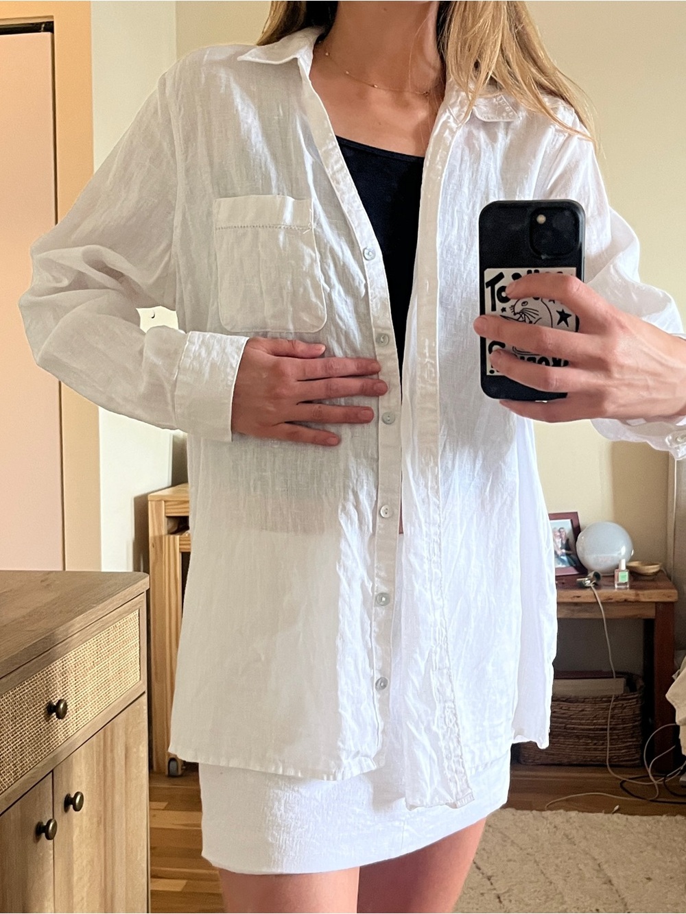 Joie White Linen-Blend Shirt